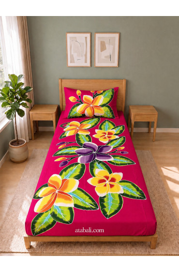 Hand Painted Rayon Bedsheet Set Single Size